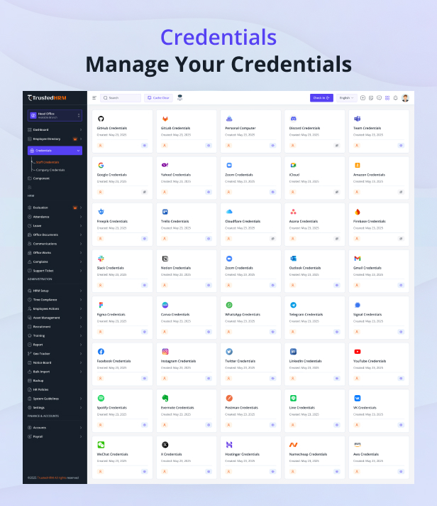 Credential Management | TrustedHRM Addon | Team Password Manager
